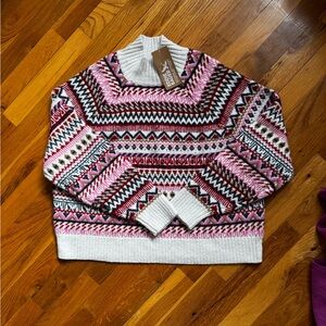 NWT Women's Pink Patterned Sweater S